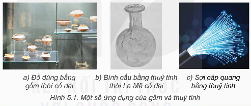 Từ thời cổ đại, thuỷ tinh và gốm đã được sử dụng để làm các đồ vật trang trí, chứa đựng, … Ngày nay, thuỷ tinh, gốm và xi măng là những vật liệu quan trọng trong xây dựng, sản xuất đồ gia dụng và thiết bị viễn thông, … Vậy thành phần hoá học và tính chất cơ bản của thuỷ tinh, gốm và xi măng là gì? Chúng được sản xuất như thế nào? (ảnh 1)