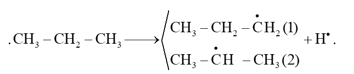 Giải thích vì sao khi cho propane phản ứng với chlorine khi có ánh sáng thì thu được sản phẩm chính là 2 – chloropropane. (ảnh 1)