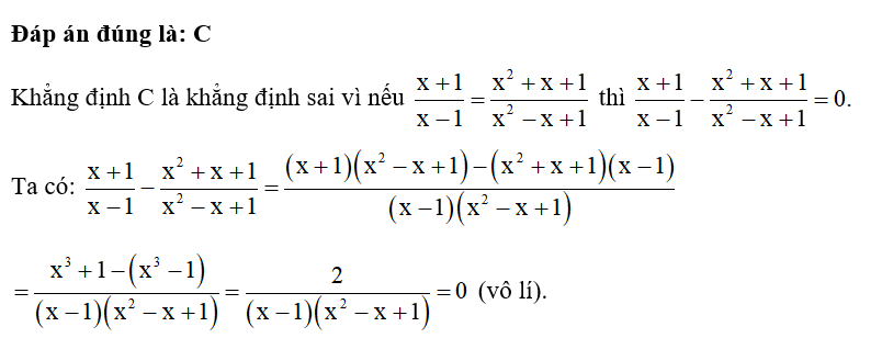 Chọn phương án đúng.  Khẳng định nào sau đây là sai? (ảnh 1)