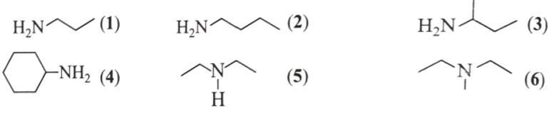 Cho các amine có công thức cấu tạo dưới đây:   Mỗi phát biểu sau đây là đúng hay sai? (a) Trong số các amine trên, có 4 amine bậc một. (b) Trong số các amine trên, có 2 amine (ảnh 1)