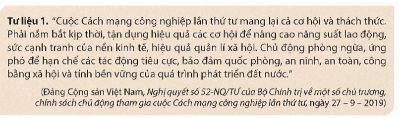 Khai thác tư liệu 1 và thông tin trong bài để làm rõ ảnh hưởng tích cực của cuộc cách mạng khoa học-kĩ thuật đối với Việt Nam. (ảnh 1)