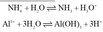 Viết các phương trình hoá học của quá trình thuỷ phân diễn ra khi cho phèn nhôm – ammonium vào nước. (ảnh 2)