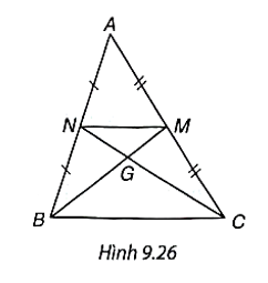 Hai đường trung tuyến BM, CN của tam giác ABC cắt nhau tại điểm G (H.9.26). (ảnh 1)