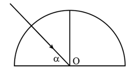 Một khối bán trụ trong suốt có chiết suất \(n = 1,414;\) đặt trong không khí. Chiếu một chùm tia sáng hẹp nằm trong một mặt phẳng của tiết diện tới khối bán trụ như hình vē. Kết luận nào sau đây là đúng? (ảnh 1)