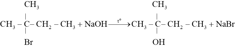 : Viết phương trình hoá học của phản ứng thuỷ phân 2 – bromo – 2 – methylbutane trong dung dịch sodium hydroxide. Giải thích quá trình tạo ra sản phẩm bằng cơ chế phản ứng. (ảnh 1)