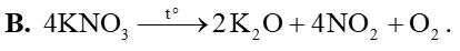 Muối potassium nitrate phân hủy khi bị nung nóng theo phương trình hóa học nào sau đây? (ảnh 2)