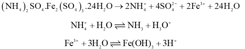 Một loại phèn sắt – ammonium có công thức là (NH4)2SO4.Fe2(SO4)3.24H2O. Phèn này được dùng để xử lí nước tương tự như phèn nhôm – kali. a) Viết phương trình thuỷ phân phèn sắt – ammonium. b) Dùng phèn sắt hay phèn nhôm sẽ ít ảnh hưởng đến màu sắc của nước hơn? Vì sao? (ảnh 1)