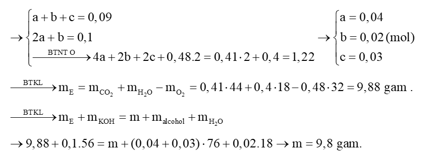 E là hỗn hợp chứa một acid đơn chức, một alcohol hai chức và một ester hai chức (đều mạch hở). Người ta cho E qua dung dịch nước \[B{r_2}\]t (ảnh 2)