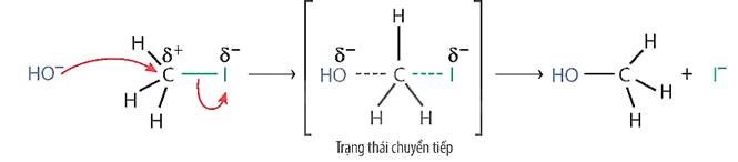 Xác định tác nhân nucleophile trong phản ứng iodomethane tác dụng với dung dịch sodium hydroxide. (ảnh 1)