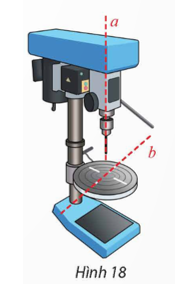 Trên phần mềm mô phỏng 3D một máy khoan trong không gian Oxyz, cho biết phương trình trục a của mũi khoan và một  (ảnh 1)