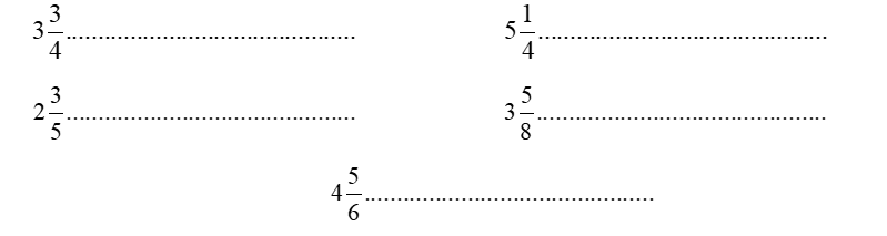 a) Đọc các hỗn số sau:  b) Viết các hỗn số sau: (ảnh 1)