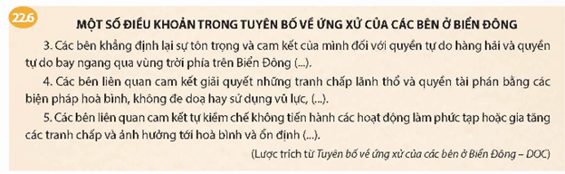 - Hãy nêu các sự kiện quan trọng đánh dấu quá trình phát triển của ASEAN từ năm 1991 đến nay. - Tại sao Tuyên bố về ứng xử của các bên ở Biển Đông (DOC) là một thành tựu quan trọng của tiến trình hợp tác khu vực? (ảnh 1)