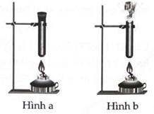 Hơ nóng một khối khí trong ống nghiệm có nút đậy kín (hình a) và kết quả (hình b). Hiện tượng nút bị bật ra khỏi ống là doA. nội năng của chất khí tăng lên.	B. nội năng của chất khí giảm xuống. 	C. nội năng của chất khí không thay đổi. 	D. nội năng của chất khí bị mất đi. (ảnh 1)