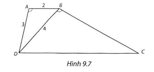 Cho hình thang ABCD (AB // CD) có góc DAB = góc CBD (H.9.7). (ảnh 1)