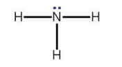 Trong công thức Lewis của phân tử NH3. Nhận định nào đúng? (ảnh 1)