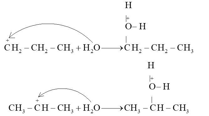 Cho các phản ứng sau: (1) Propene phản ứng với H2O (có xúc tác acid). (2) But – 2 – ene phản ứng với HBr. a) Dùng công thức cấu tạo, viết phương trình hoá học của phản ứng xảy ra. b) Hãy cho biết sản phẩm chính của phản ứng (1). Viết cơ chế để giải thích quá trình hình thành sản phẩm chính. (ảnh 4)