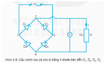 Từ sơ đồ như Hình 4.8, hãy chứng tỏ rằng dù hiệu điện thế giữa hai điểm 1 và 3 có giá trị dương hay âm thì hiệu điện thế giữa điểm 2 và điểm 4 luôn có giá trị dương.   (ảnh 1)