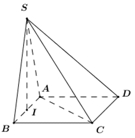 Cho hình vuông \(ABCD\) có cạnh bằng\(\sqrt 3 \) . Qua trung điểm \(I\)  của cạnh \(AB\) dựng đường thẳng \(\left( d \right)\) vuông góc với mặt phẳng \(\left( {ABCD} \right)\). Trên \(\left( d \right)\) lấy điểm \(S\) sao cho \(SI = \frac{3}{2}\). Khoảng cách từ \(C\) đến mặt phẳng \(\left( {SAD} \right)\) bằng  Đáp án: ………. (ảnh 1)