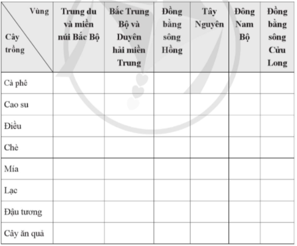 Đánh dấu X vào ô thích hợp trong bảng theo mẫu sau để thấy được một số loại  (ảnh 1)