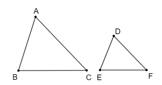 Cho ∆ABC ᔕ ∆DEF với tỉ số đồng dạng bằng 2. Biết rằng AB = 4 cm, EF = 3 cm (ảnh 1)