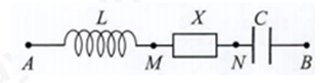 Đặt điện áp \(u = {U_0}\cos \omega t\) vào hai đầu đoạn mạch AB như hình bên. Trong đó, cuộn cảm thuần có độ tự cảm L; tụ điện có điện dung C; X là đoạn mạch chứa các phần tử có \({R_1},{L_1},{C_1}\) mắc nối tiếp. Biết \(2{\omega ^2}LC = 1\), các điện áp hiệu dụng: \({U_{AN}} = 120V;{U_{MB}} = 90V\), góc lệch pha giữa \({u_{AN}}\) và \({u_{MB}}\) là \(\frac{{5\pi }}{{12}}\). Hệ số công suất của X là (ảnh 1)