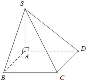 Cho hình chóp \[S.ABCD\] có đáy là hình vuông cạnh \[a,{\rm{ }}SA\] vuông góc với đáy, \[SC\] tạo với mặt phẳng \(\left( {SAB} \right)\) một góc (ảnh 1)