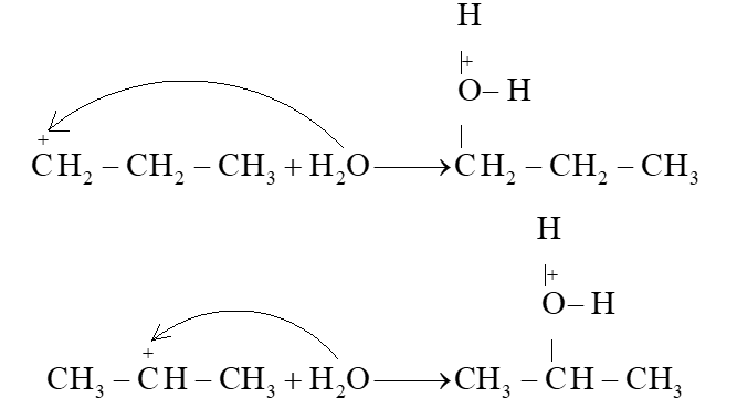 Viết phương trình hoá học của phản ứng cộng nước của propene (xúc tác H+). Giải thích quá trình tạo ra sản phẩm bằng cơ chế phản ứng. Chỉ ra sản phẩm chính của phản ứng. Giải thích. (ảnh 3)