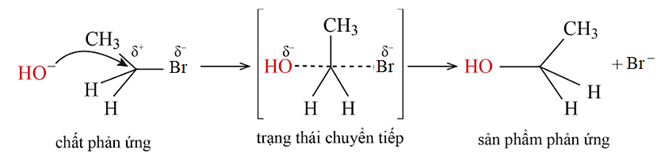 Viết cơ chế của phản ứng thuỷ phân bromoethane trong dung dịch kiềm. (ảnh 2)