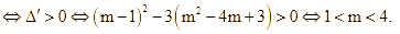  Cho hàm số y = x^3 - (m - 1)x^2 + (m^2 - 4m + 3) (ảnh 1)