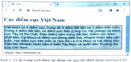 Khai báo và áp dụng internal CSS  Yêu cầu: Soạn văn bản (ảnh 1)