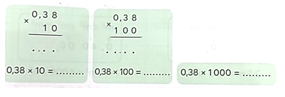 Viết vào chỗ chấm.Nhân một số thập phân với 10; 100; 1000; ... (ảnh 1)