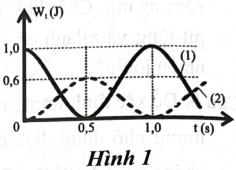 Đồ thị trong Hình 1 mô tả sự biến đổi thế năng của hai vật nhỏ dao động điều hoà. Phát biểu nào sau đây đúng?   (ảnh 1)