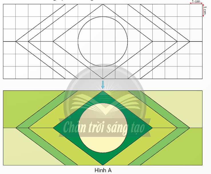 Vẽ hình và trang trí như hình A trong SGK   (ảnh 1)