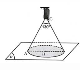 Góc quan sát ngang của một camera là 130°. Trong không gian Oxyz, camera được đặt tại điểm C(1; 2; 2) và chiếu thẳng về phía mặt phẳng (P): x + 2y – 2z + 5 = 0. (ảnh 2)