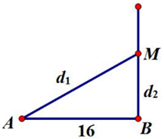 Trên bề mặt chất lỏng có hai nguồn phát sóng kết hợp  dao động cùng biên độ, cùng tần số , cùng pha, coi biên độ sóng không đổi. Biết tốc độ truyền sóng là . Xét các điểm ở mặt chất lỏng nằm trên đường thẳng vuông góc với  tại , dao động với biên độ cực đại, điểm cách  xa nhất và gần nhất lần lượt bằng. (ảnh 1)