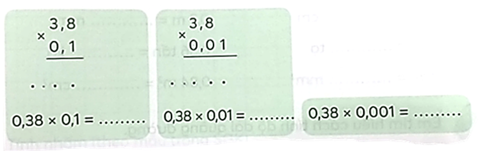 Viết vào chỗ chấm.  Nhân một số thập phân với 0,1; 0,01; 0,001; ... (ảnh 1)