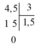 Viết vào chỗ chấm.  4,5 : 3 = ?  Ta có:  Đặt tính và tính như sau: (ảnh 2)