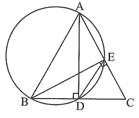 Cho tam giác ABC cân tại A, góc A < 90o Vẽ đường tròn đường kính AB cắt BC và AC lần lượt tại D và E. Chứng minh rằng: a) ∆DBE là tam giác cân.  (ảnh 1)