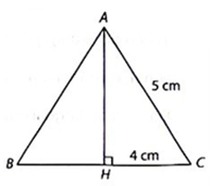 Tam giác ABC cân tại A, đường cao AH, có AB = 5 cm, BC = 8 cm. Quay tam giác ABC một vòng quanh cạnh AH ta được một hình nón.  a) Tính thể tích hình nón (làm tròn kết quả đến hàng phần trăm của cm3). (ảnh 1)