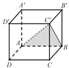 Cho hình lăng trụ tứ giác đều \(ABCD.A'B'C'D'\) có cạnh đáy bằng \[a,\] cạnh bên bằng \(a\sqrt 3 .\) Tính cosin của góc giữa hai mặt phẳng \(\left( {ABCD} \right)\) và \(\left( {ABC'} \right)\). Đáp án: ………. (ảnh 1)