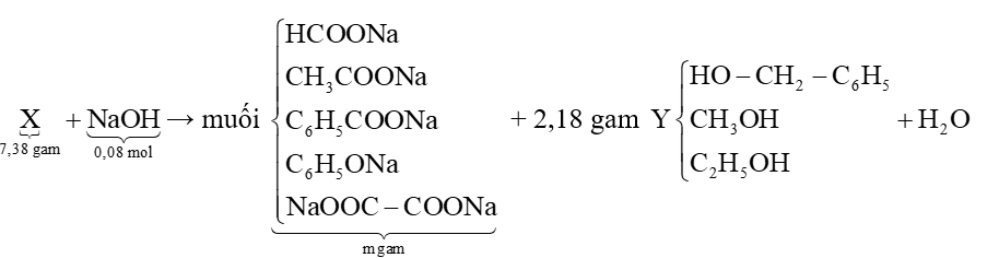 Hỗn hợp X gồm ba ester đơn chức đều có công thức phân tử ; chứa vòng benzene (vòng benzene chỉ có một nhóm thế) và một ester hai chức là ethyl phenyl  (ảnh 1)