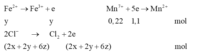 Cho 60,8 gam hỗn hợp X gồm Cu, CuO và một oxide của sắt tác dụng với một lượng dung dịch HCl vừa đủ thu được dung dịch Y. (ảnh 1)