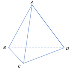 Cho tứ diện đều ABCD có cạnh bằng a. Tính (AB  + \AD).BC (ảnh 1)