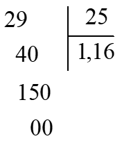 Đặt tính rồi tính. 29 : 25 = ? (ảnh 2)