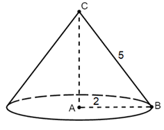 Chọn phương án đúng.  Cho hình nón có bán kính đáy r = 2 cm, độ dài đường sinh l = 5 cm. Diện tích xung quanh của hình nón đã cho bằng: (ảnh 1)