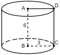 Chọn phương án đúng.  Một hình trụ có bán kính đáy bằng 3 cm, chiều cao 6 cm. Diện tích xung quanh của hình trụ là (ảnh 1)