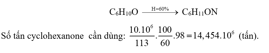 Caprolactam được tổng hợp từ cuối thế kỉ XIX. Hiện nay, nhu cầu sản xuất caprolactam trên thế giới khoảng 10 triệu tấn/năm; 90% trong đó dùng để tồng hợp tơ capron. Trong công nghiệp, caprolactam được điều chế theo so đồ sau: (ảnh 2)