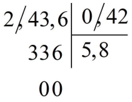 Đặt tính rồi tính. 2,436 : 0,42 (ảnh 1)