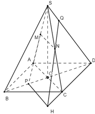 Cho hình chóp \(S.ABCD\) đáy là hình bình hành tâm \(O\). Gọi \(M,{\mkern 1mu} {\mkern 1mu} \,N,{\mkern 1mu} {\mkern 1mu} \,P\) lần lượt là trung điểm  (ảnh 1)