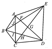 Cho ngũ giác ABCDE. Chứng minh: AC + AD + BD + BE + EC > AB + BC + CD + DE + EA. (ảnh 1)